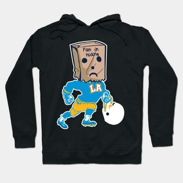 Los Angeles Fan In Hiding Hoodie by darklordpug